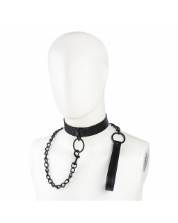 Collar con Correa Negro