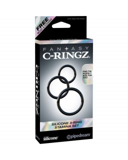 Fantasy C Ringz Set de 3 Anillos de Silicona Color Negro