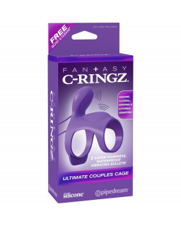 Fantasy C Ringz Anillo Vibrador para Parejas Ultimate Cage Purpura