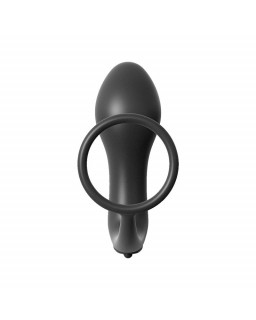 Plug Vibrador con Anillo Pene Color Negro