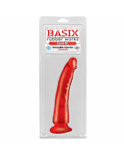 Dildo Slim 1778 cm con Ventosa Color Rojo