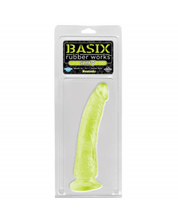 Basix Rubber Works Slim 1778 cm con Ventosa Color Fosforescente