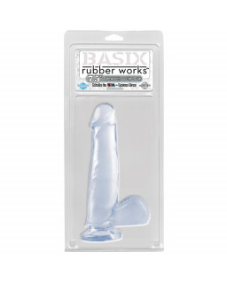 Dildo con Testiculos y Ventosa Transparente 19 cm