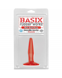 Basix Rubber Works Mini Butt Plug Color Rojo