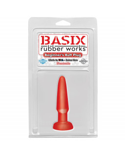 Basix Rubber Works Butt Plug Principiantes Color Rojo