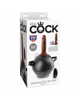 King Cock Mini Bola Vibradora con Dildo 7 Color Marron