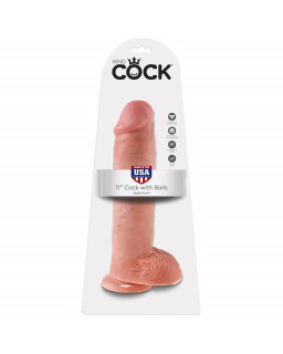 King Cock Pene con Testiculos de 11 Color Natural