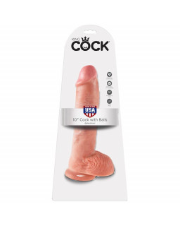 King Cock Pene con Testiculos de 10 Color Natural