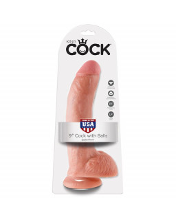 King Cock Pene con Testiculos de 9 Color Natural