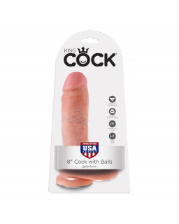 King Cock Pene con Testiculos de 8 Color Natural