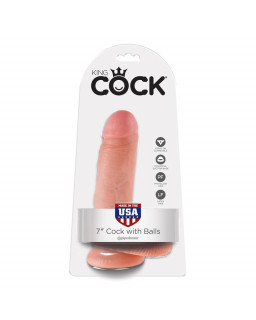 King Cock Pene con Testiculos de 7 Color Natural