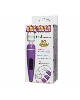 Pack Masajeador y Cabezales King Touch Purpura