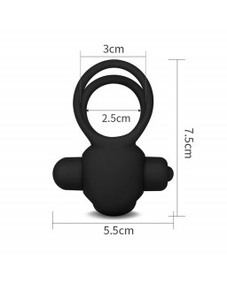 Anillo Vibrador Doble Power Clit Duo Negro