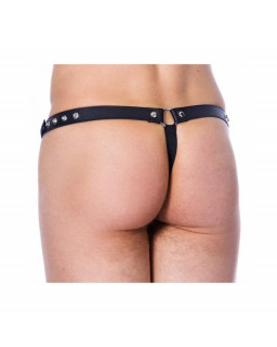 Tanga de Cuero Ajustable Color NEgro