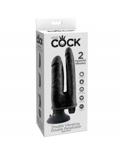 King Cock Vibrador Doble 8 Color Negro