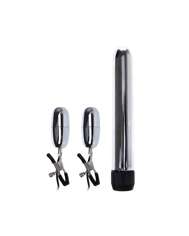 Baile Set Bala Vibrador y Pinzas para Pezones con Vibracion Turbo