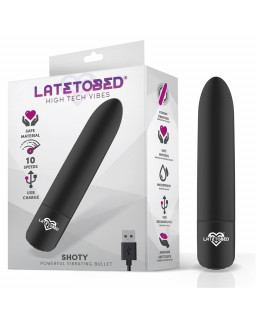 Shoty Bala Vibradora USB 10 Velocidades Potente Motor Negro