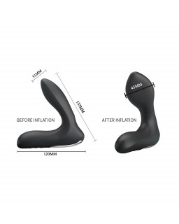 Estimlador Anal Inflable Leonard Silicona USB Negro