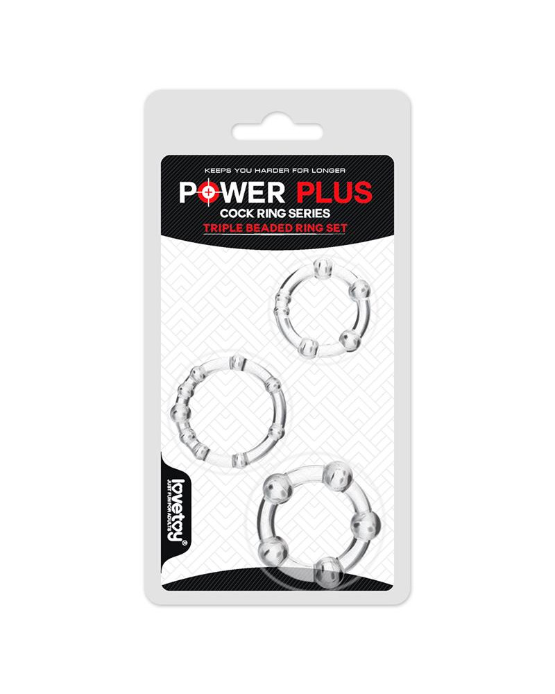 Pack de 3 Anillos para el Pene Power Plus Triple Transparentes