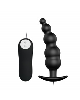 Vibrador Anal Burbujas Negro con Control Remo cl70