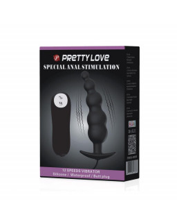 Vibrador Anal Burbujas Negro con Control Remo cl70