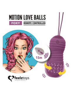 Huevo Vibrador Motion Love Balls con Control Remoto Foxy Purpura