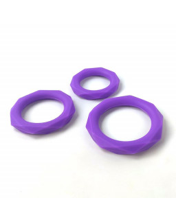 Set de 3 Anillos para el Pene Silicona Purpura