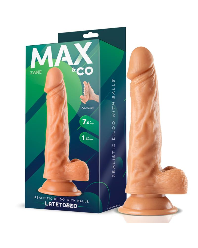 Zane Dildo Realista con Testiculos Natural 76 195 cm