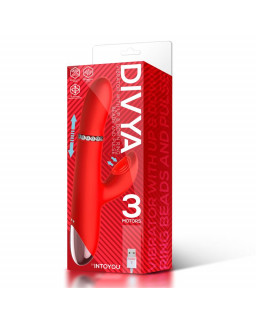 Divya Vibrador con Aro de Bolas Internas Up and Down y Pulsacion 3 Motores Independientes USB