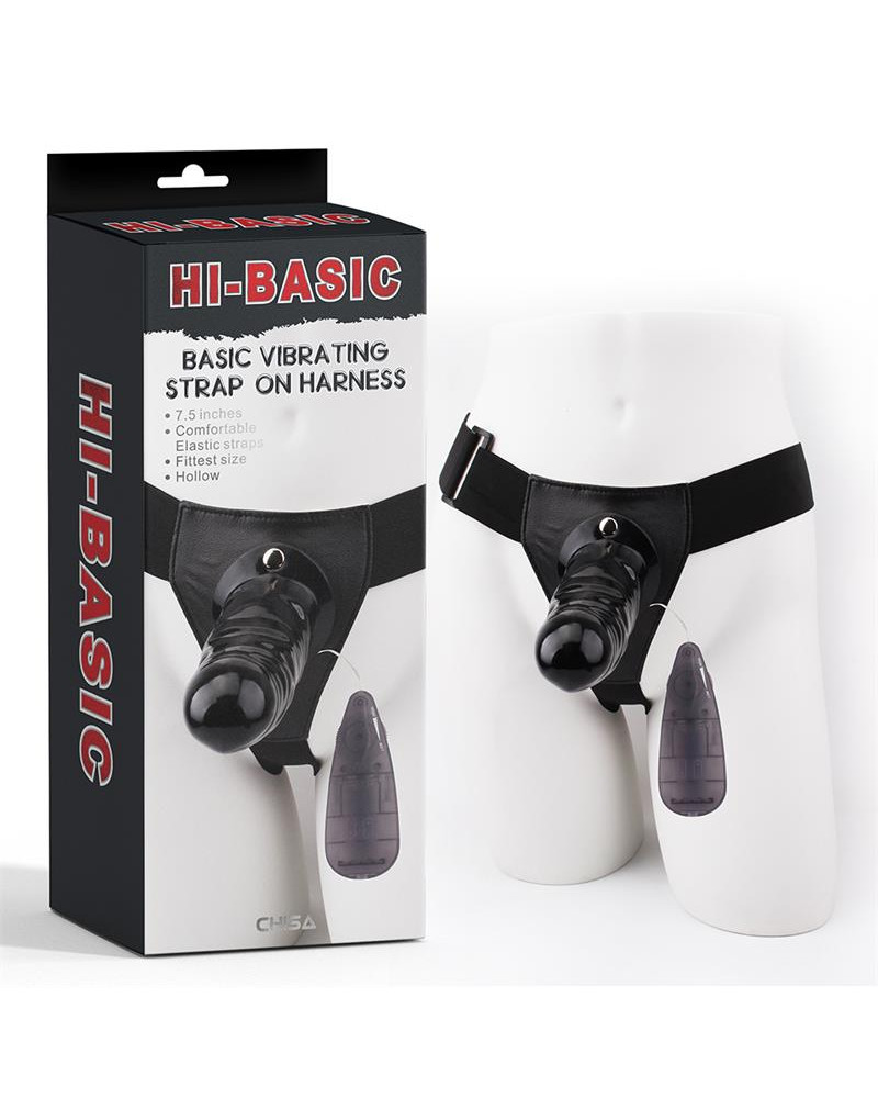 Arnes con Dildo Hueco y Vibracion Ajustable 75