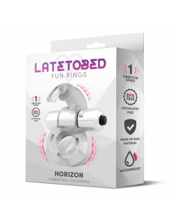 Horizon Anillo Vibrador con Conejito Transparente