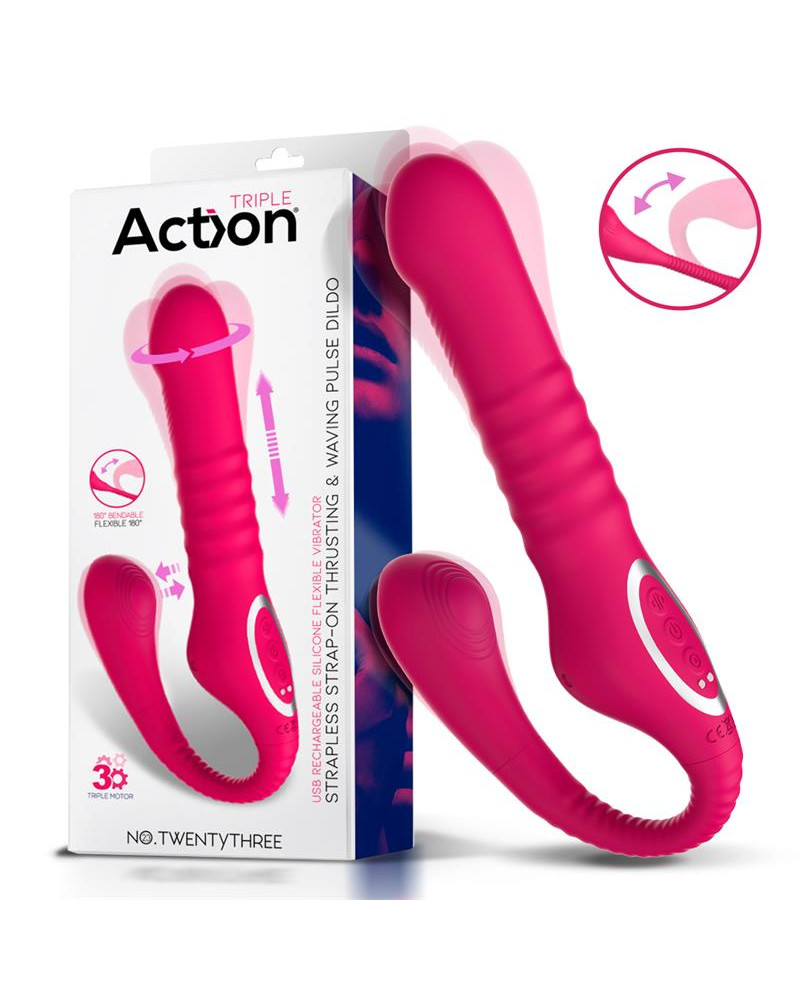 No TwentyThree Vibrador Doble con Pulsacion y Thrusting Flexible 180º