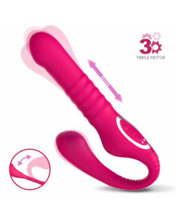 No TwentyThree Vibrador Doble con Pulsacion y Thrusting Flexible 180º