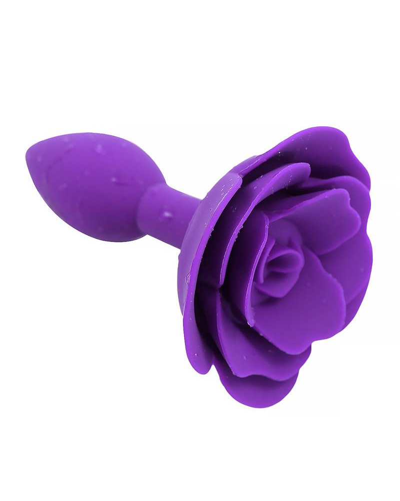 Plug Anal de Silicona con Rosa Purpura