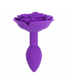 Plug Anal de Silicona con Rosa Purpura