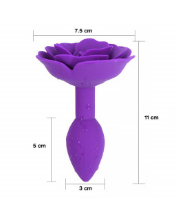 Plug Anal de Silicona con Rosa Purpura