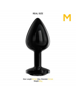 Blackgem Plug Anal Metalico con Joya Color Negro Talla M