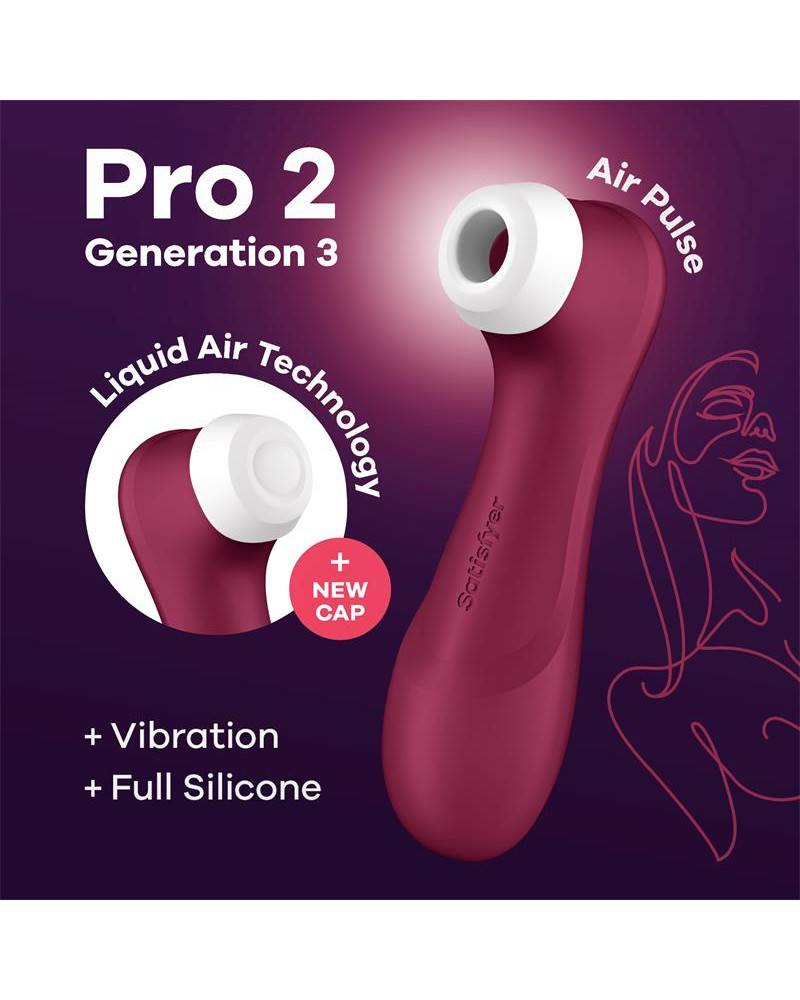 Pro 2 Gen 3 Liquid Air Technology Succion y Vibracion Wine Red Rojo Vino