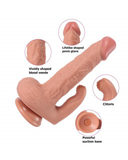 Haydon Dildo con 20 Modos de Vibracion y Estimulador de Clitoris