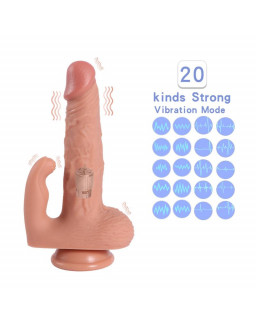 Haydon Dildo con 20 Modos de Vibracion y Estimulador de Clitoris