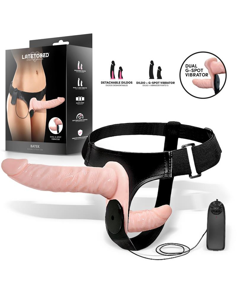 Batek Arnes con Dildo Doble Desmontable Punto G y Vibracion Control Remoto