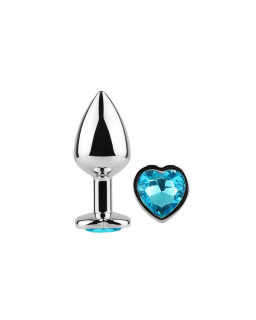 Plug Anal de Metal Corazon Azul Talla S