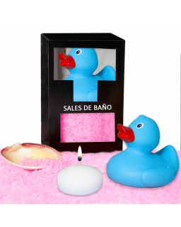 Set Sales Bano Aroma Rosas Pato Vela y Concha 150 gr