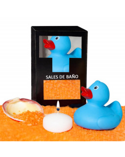 Set Sales Bano Aroma Mango Pato Vela y Concha 150 gr