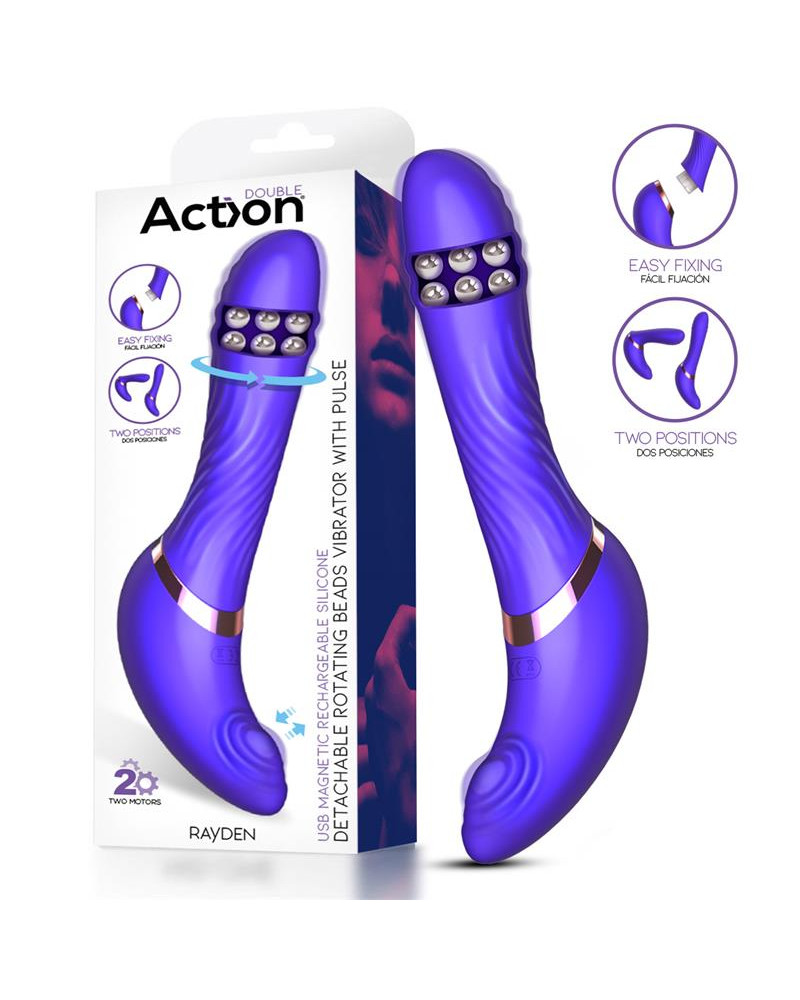 Rayden Vibrador con Pulsacion y Bolas Internas Desmontable Dos Posiciones