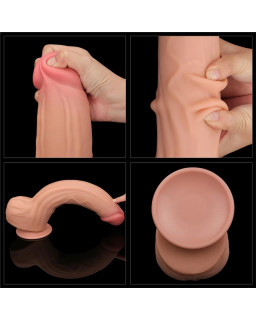 Dildo Dual Layer Piel Retractil 12