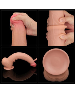 Dildo Dual Layer Piel Retractil 135