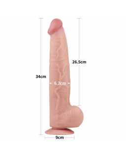 Dildo Dual Layer Piel Retractil 135