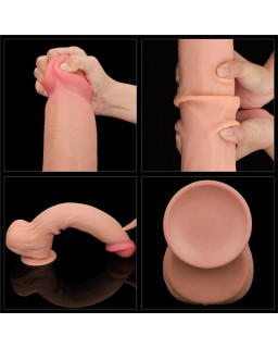 Dildo Dual Layer Piel Retractil 14