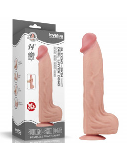 Dildo Dual Layer Piel Retractil 14